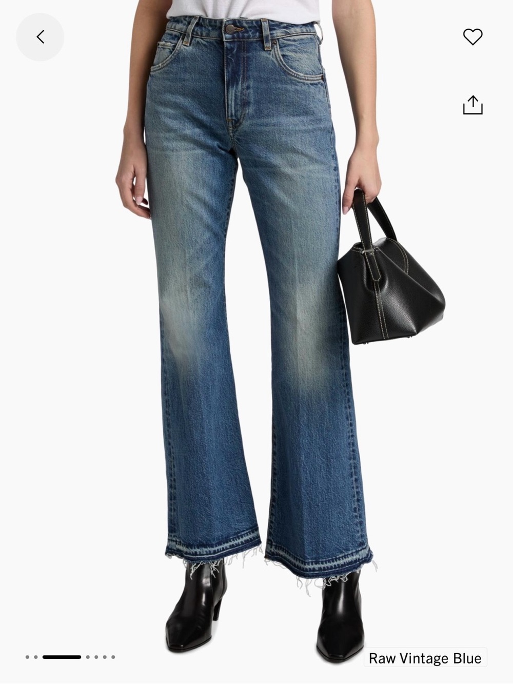 BLK DNM Raw Vintage Blue High-Rise Flare Jeans - Blue